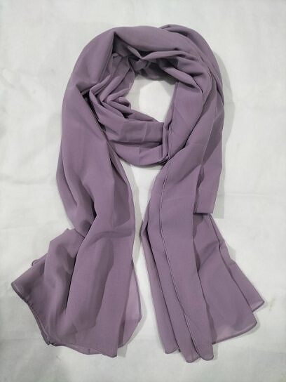 Plain Maxi Chiffon Scarf - Dirty Purple