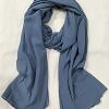 Plain Maxi Chiffon Scarf - Steel Grey