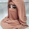 Plain Niqab Ready to Wear - Cinnamon Brown
