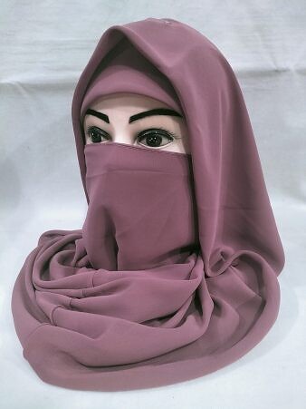 Plain Niqab Ready to Wear - Dirty Pink