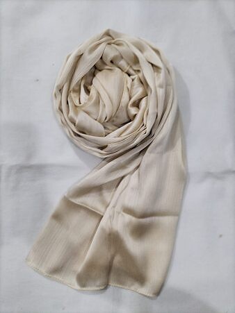 Crinkle Silk Scarf - Light Fawn