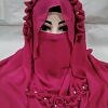 Crown Ready to Wear Niqab with Pearls - Deep Pink