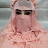 Crown Ready to Wear Niqab with Pearls - Peach