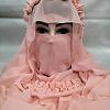 Crown Ready to Wear Niqab with Pearls - Peach