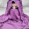 Crown Ready to Wear Niqab with Pearls - Purple