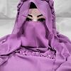 Crown Ready to Wear Niqab with Pearls - Purple