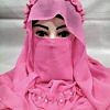 Crown Ready to Wear Niqab with Pearls - Rose Pink Crown Ready to Wear Niqab with Pearls - Rose Pink