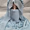 Crown Ready to Wear Niqab with Pearls - Sky Blue