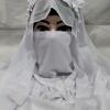 Crown Ready to Wear Niqab with Pearls - White