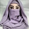 Plain Niqab Ready to Wear - Dirty Purple