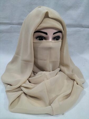 Plain Niqab Ready to Wear - Fawn