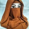 Plain Niqab Ready to Wear - Mustard