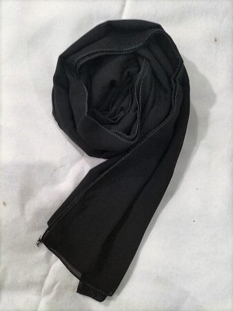 Plain Square Chiffon Scarf – Jet Black in Formal Chiffon