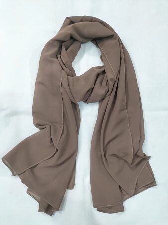 Plain Maxi Chiffon Scarf - Light Dirty Brown