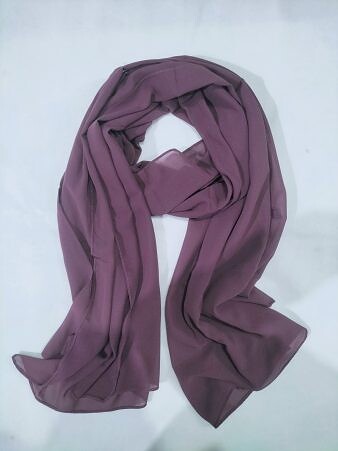 Plain Maxi Chiffon Scarf - Plum