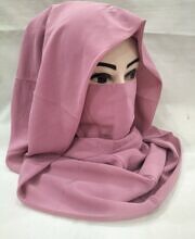 Plain Niqab Ready to Wear - Tea Pink