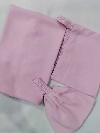 Plain Three Piece Matching Hijab Set - Baby Pink