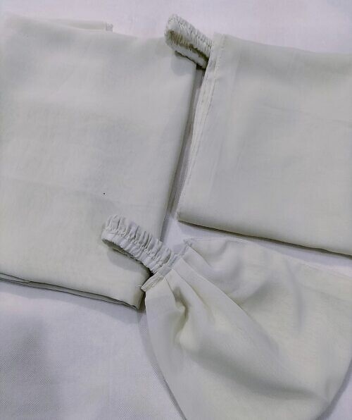 plain three piece matching hijab set pastel lime green