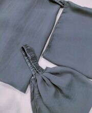 Plain Three Piece Matching Hijab Set - Steel Grey