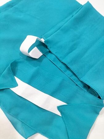 Three Piece Matching Square Hijab Set - Aqua Blue