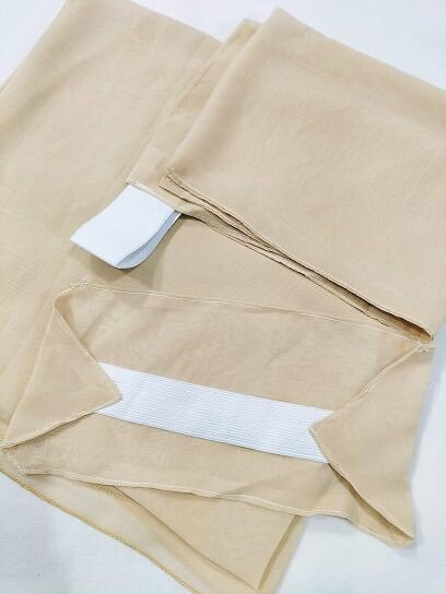 Three Piece Matching Square Hijab Set - Fawn