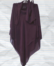 Three Layer Khimar with Niqab Ready to Wear - Falsa