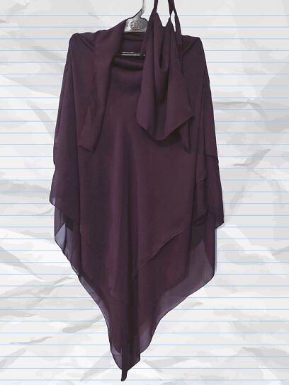 Three Layer Khimar with Niqab Ready to Wear - Falsa