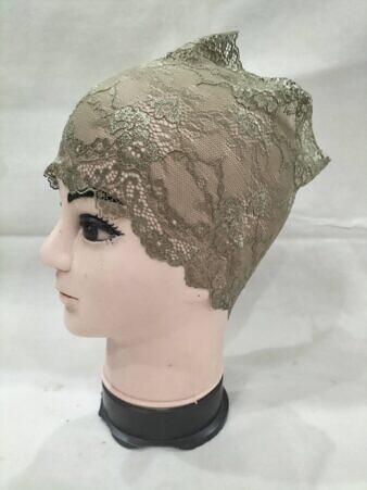 Lace Hijab Band - Olive Green
