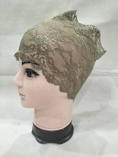 Lace Hijab Band - Olive Green