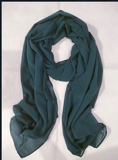 Plain Maxi Chiffon Scarf - Pine Green