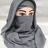 Plain Niqab Ready to Wear - Dark Grey Plain Niqab Ready to Wear - Dark Grey