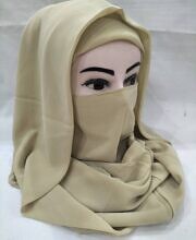 Plain Niqab Ready to Wear - Fawn