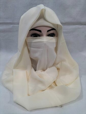 Plain Niqab Ready to Wear - Vanilla