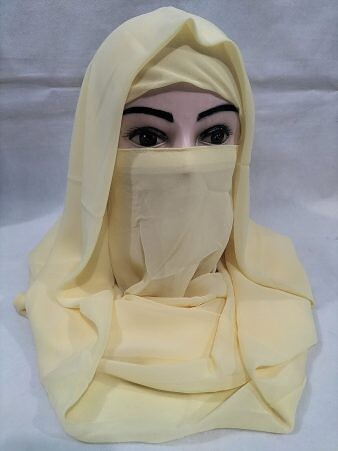 Plain Niqab Ready to Wear - Yellow