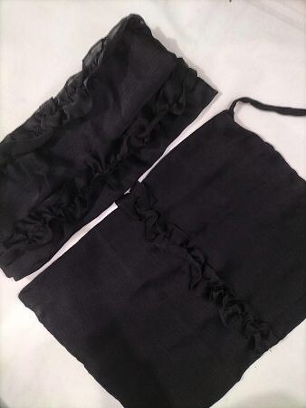 Crown Crinkle Silk Hijab Set - Black