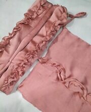Crown Crinkle Silk Hijab Set - Pink