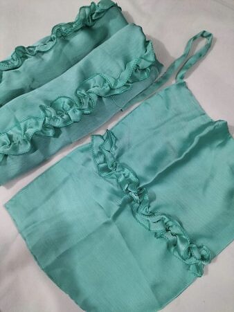 Crown Crinkle Silk Hijab Set - Turquoise