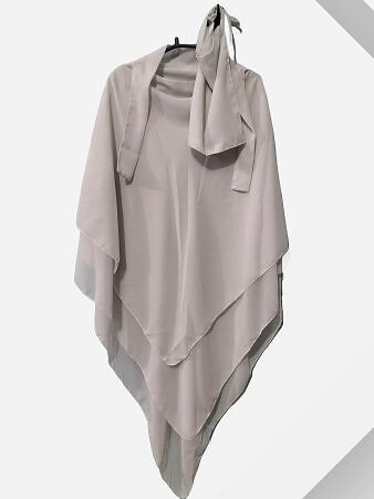 Khimar with Niqab Ready to Wear - Ash White