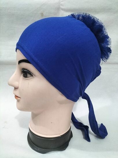Light Volumizer Tie Back Bonnet - Blue