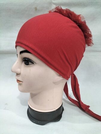 Light Volumizer Tie Back Bonnet - Red