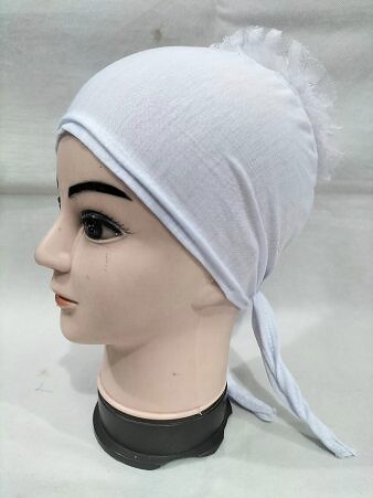 Light Volumizer Tie Back Bonnet - White