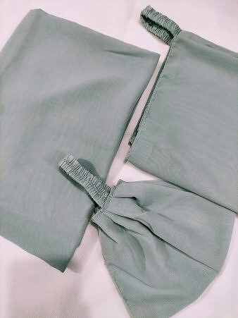 Plain Three Piece Matching Hijab Set – Light Fern Green