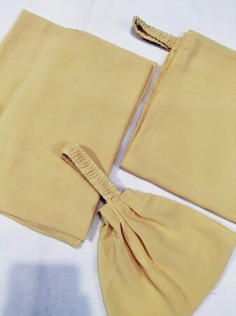 Plain Three Piece Matching Hijab Set – Yellow