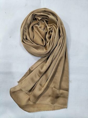 Crinkle Silk Scarf - Camel