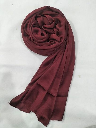 Crinkle Silk Scarf - Maroon Crinkle Silk Scarf - Maroon