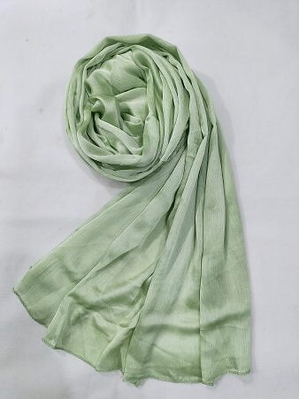 Crinkle Silk Scarf - Pista Green