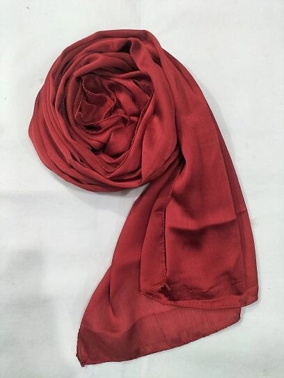 Crinkle Silk Scarf - Red