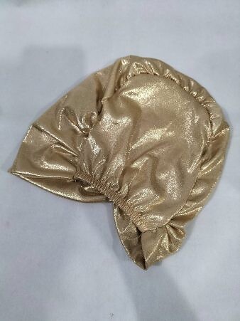 Shimmer Side Parting Full Hijab Cap - Golden