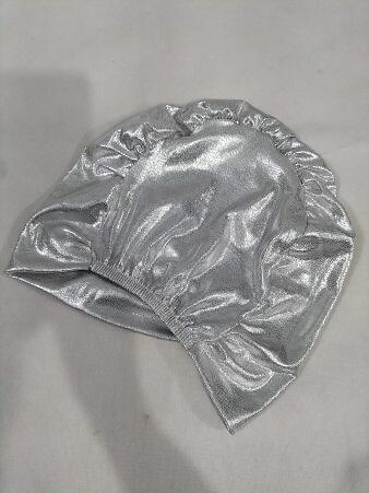 Shimmer Side Parting Full Hijab Cap - Silver