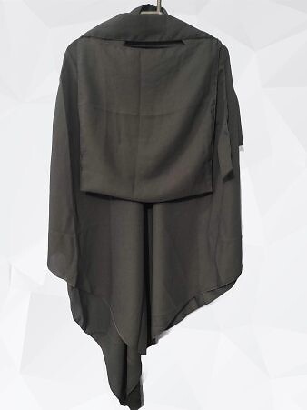 Single Layer Khimar with Niqab Ready to Wear - Dark Grey